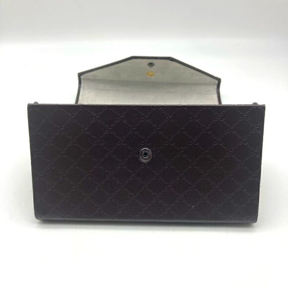 Gucci Monogram Brown Leather Sunglasses Case main image 4